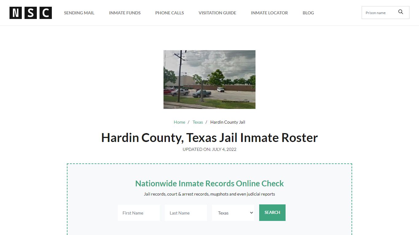 Hardin County, Texas Jail Inmate Roster