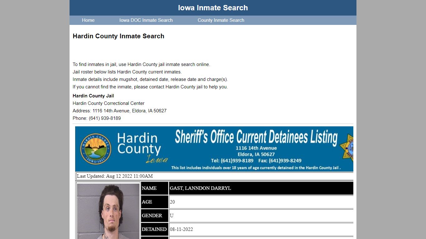 Hardin County Inmate Search